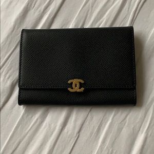 100% Authentic Chanel Black Leather Wallet